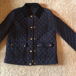Navy J.Crew quilted coat
